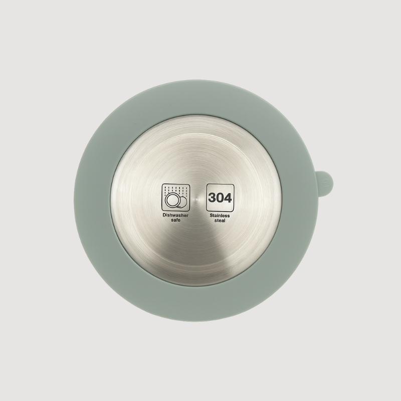 Stainless Steel Suction Bowl & Silicone Spoon