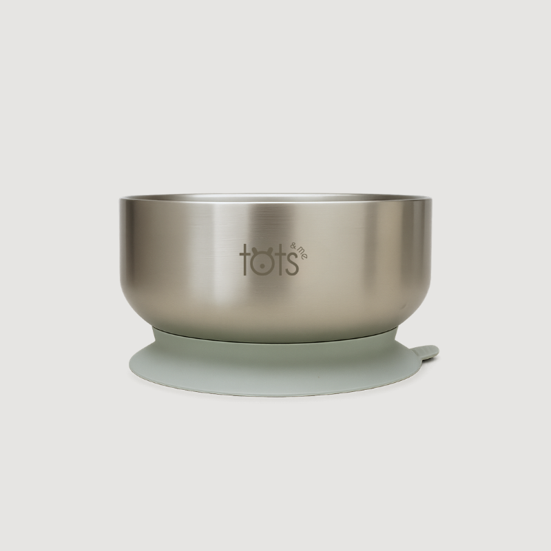 Stainless Steel Suction Bowl & Silicone Spoon