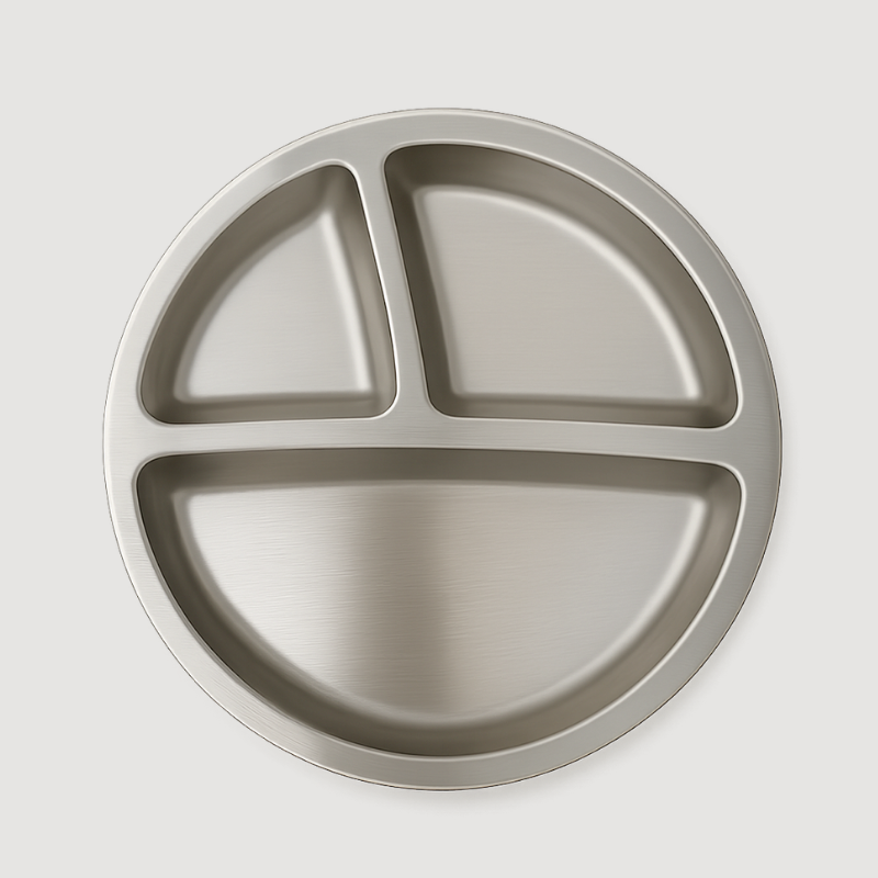 Stainless Steel Suction Plate & Silicone Spoon